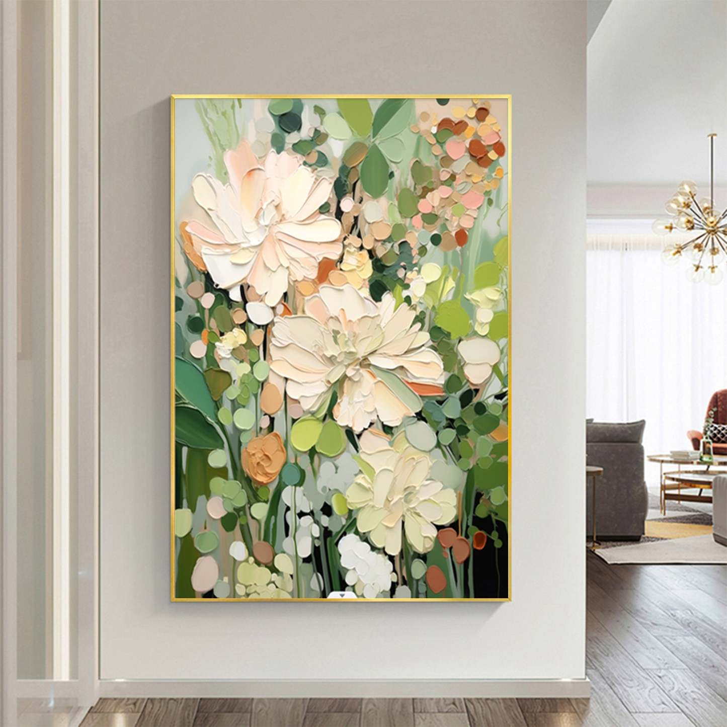 Garden Serenity Vibrant 3D Floral Texture Abstract Wall Art