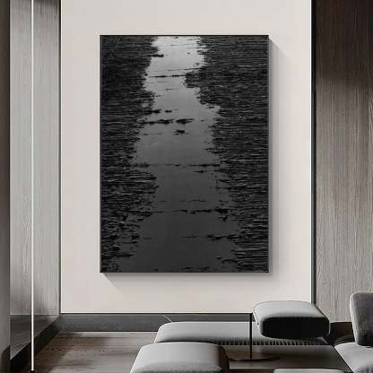 Texture Echo Rhythm Black Path Abstract Texture Wall Art