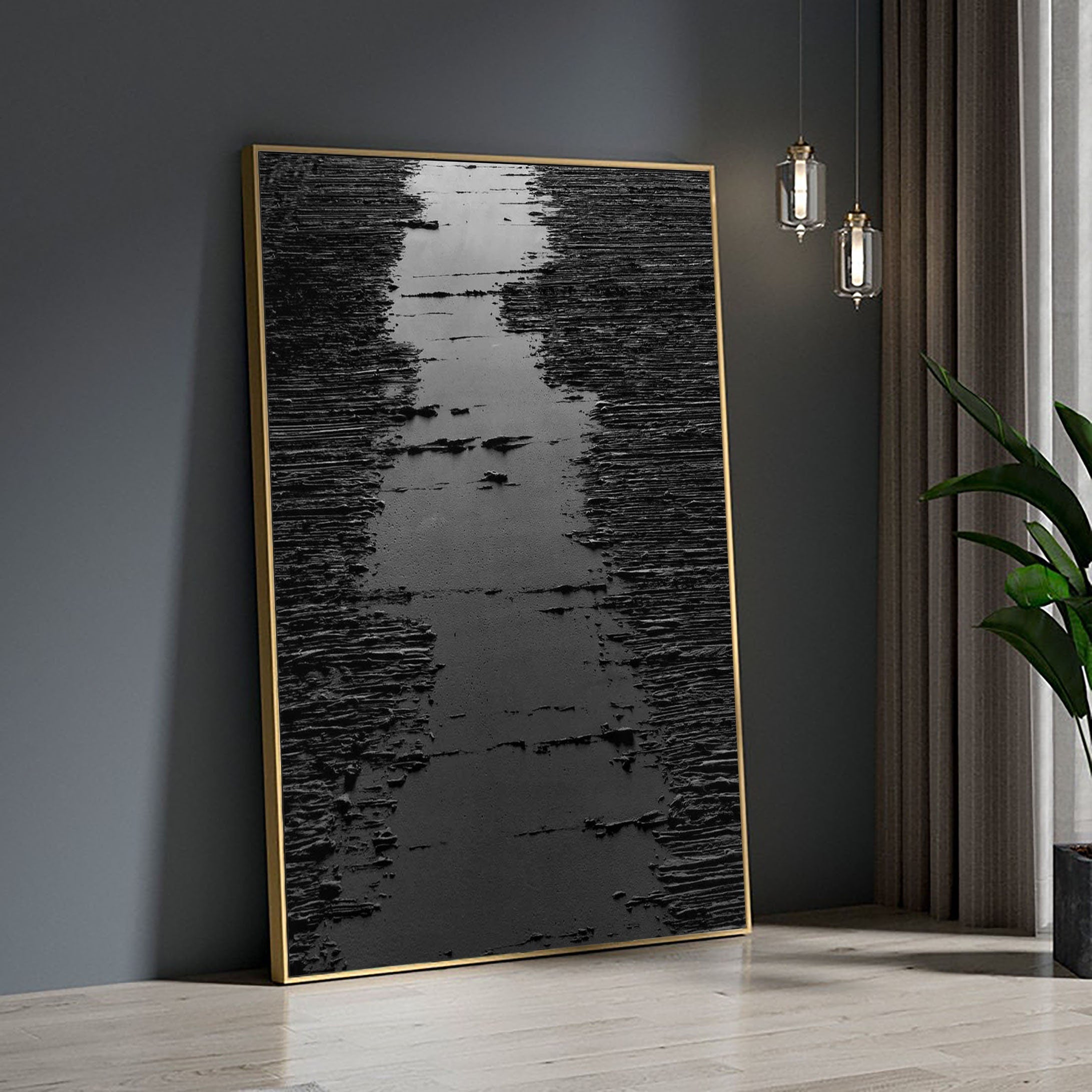 Texture Echo Rhythm Black Path Abstract Texture Wall Art