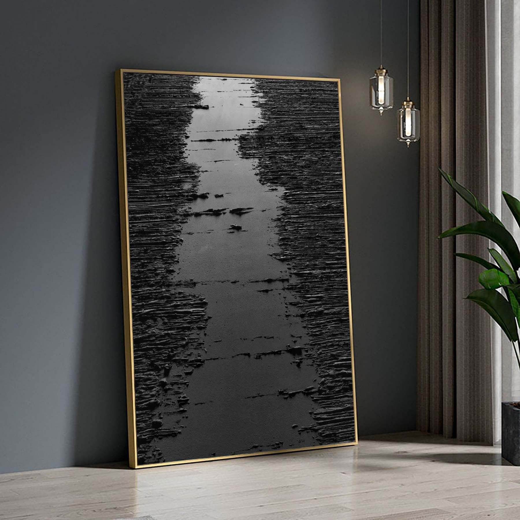 Texture Echo Rhythm Black Path Abstract Texture Wall Art