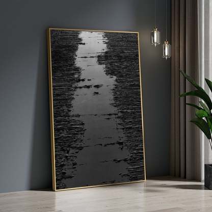 Texture Echo Rhythm Black Path Abstract Texture Wall Art