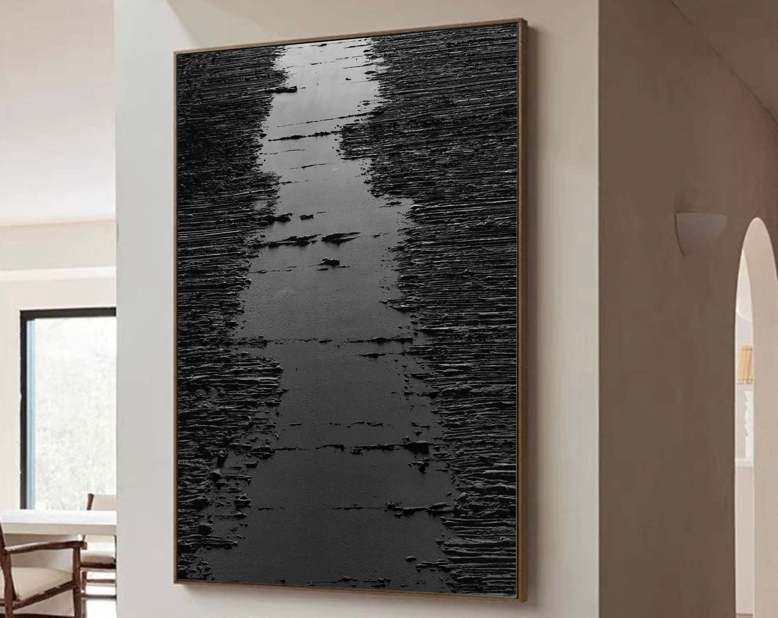 Texture Echo Rhythm Black Path Abstract Texture Wall Art