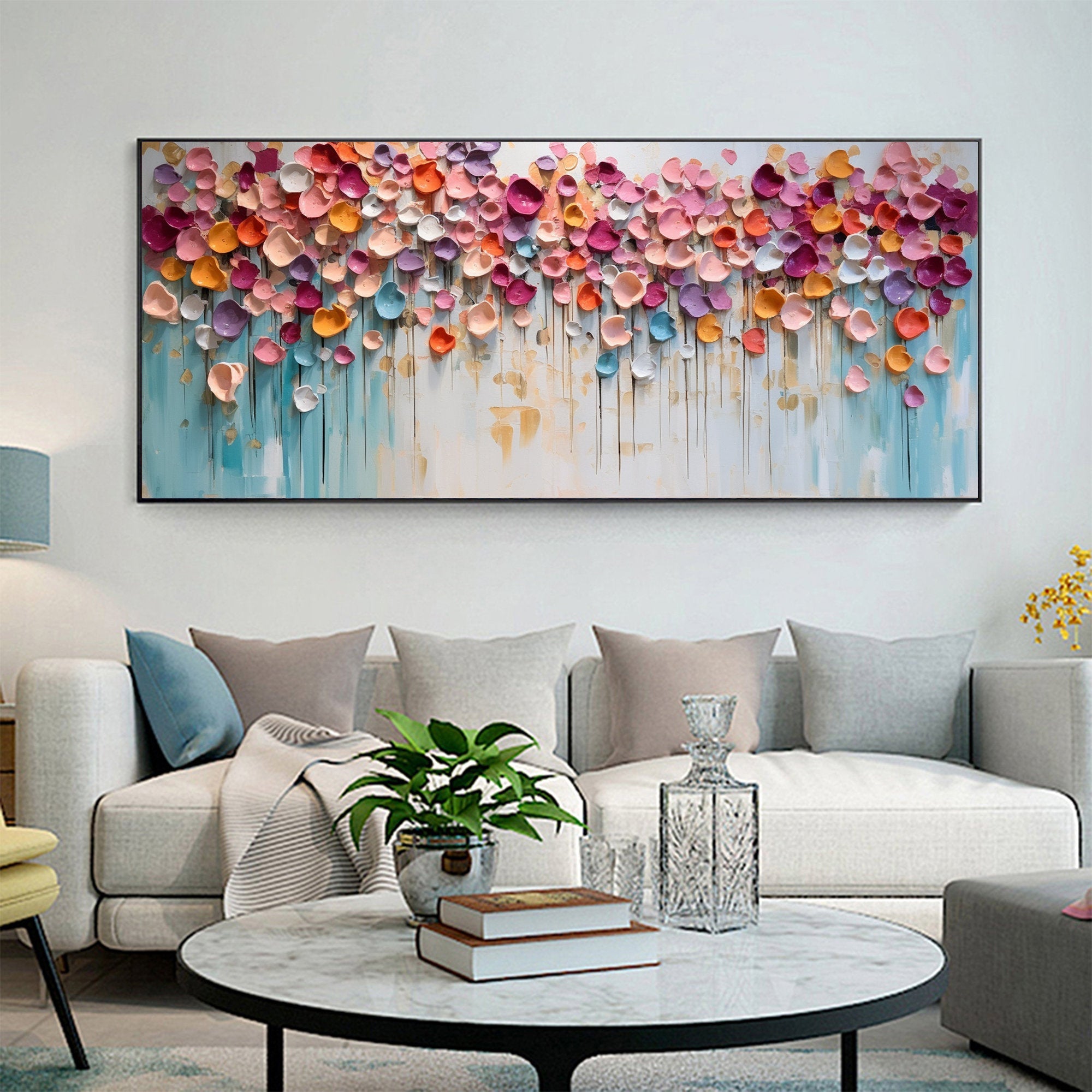 Blossoming Symphony Modern Colorful 3D Petal Abstract Wall Art