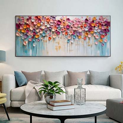 Blossoming Symphony Modern Colorful 3D Petal Abstract Wall Art
