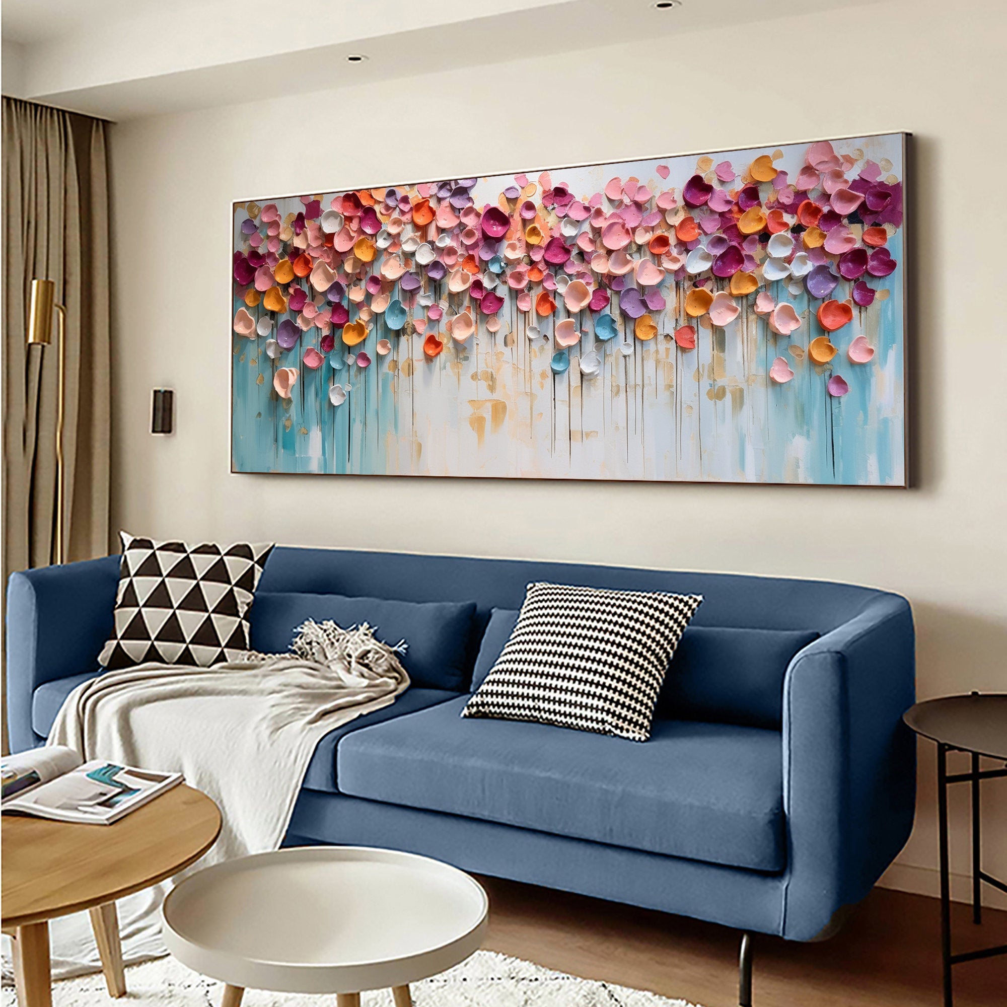 Blossoming Symphony Modern Colorful 3D Petal Abstract Wall Art