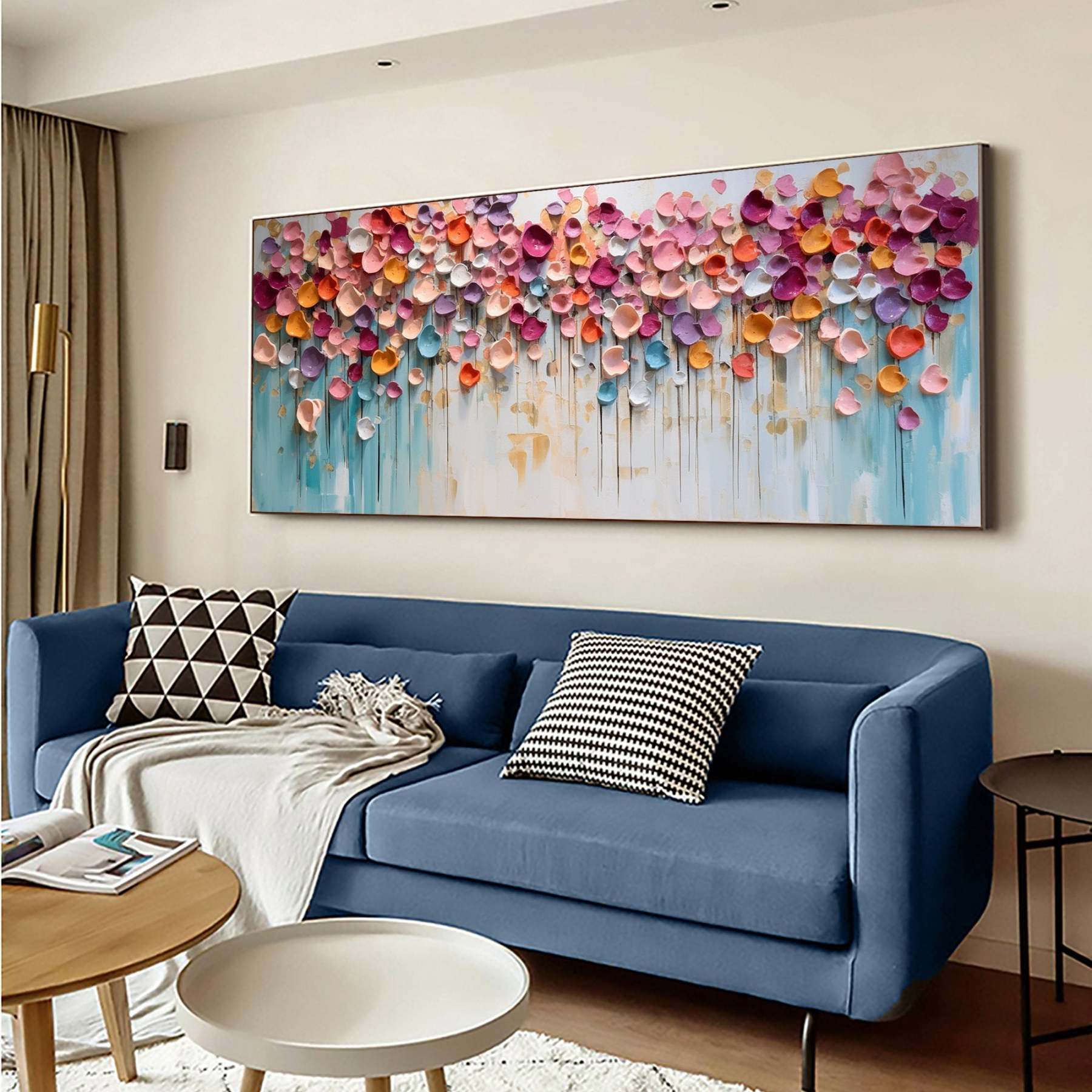 Blossoming Symphony Modern Colorful 3D Petal Abstract Wall Art