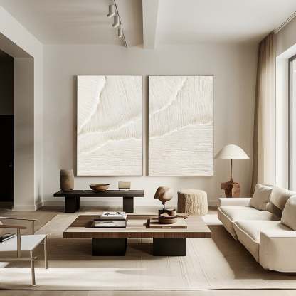  Dual Minimalist Textured Wall Art Set of 2