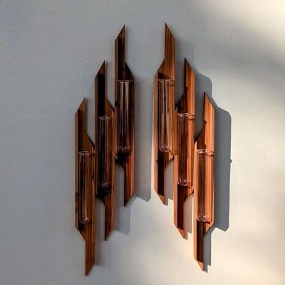 Redwood Wall Vase Boho Modern Plant Sconce