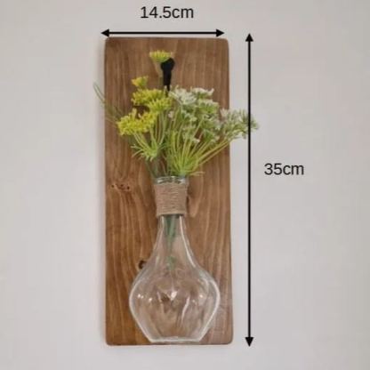 Wall Hanging Vase Rustic Wooden Wall Decor Art