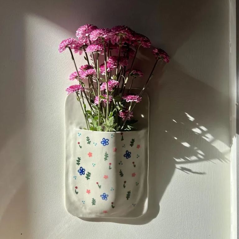 Handmade Porcelain Wall Pocket Vase