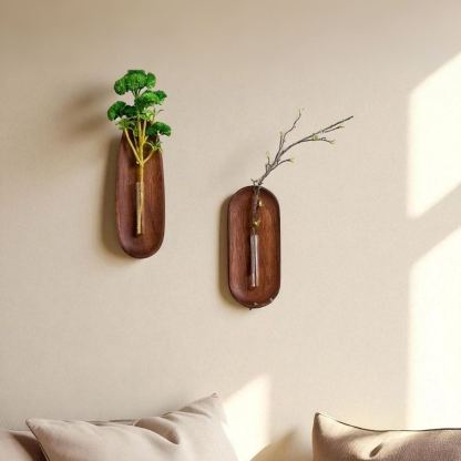 Rustic Wall Mounted Wooden Vase Hanging Planter