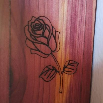 Wall Pocket Vase – Handmade Aromatic Cedar Wall Vase with Laser-Engraved Roses • Rustic Wood Wall Pocket Décor