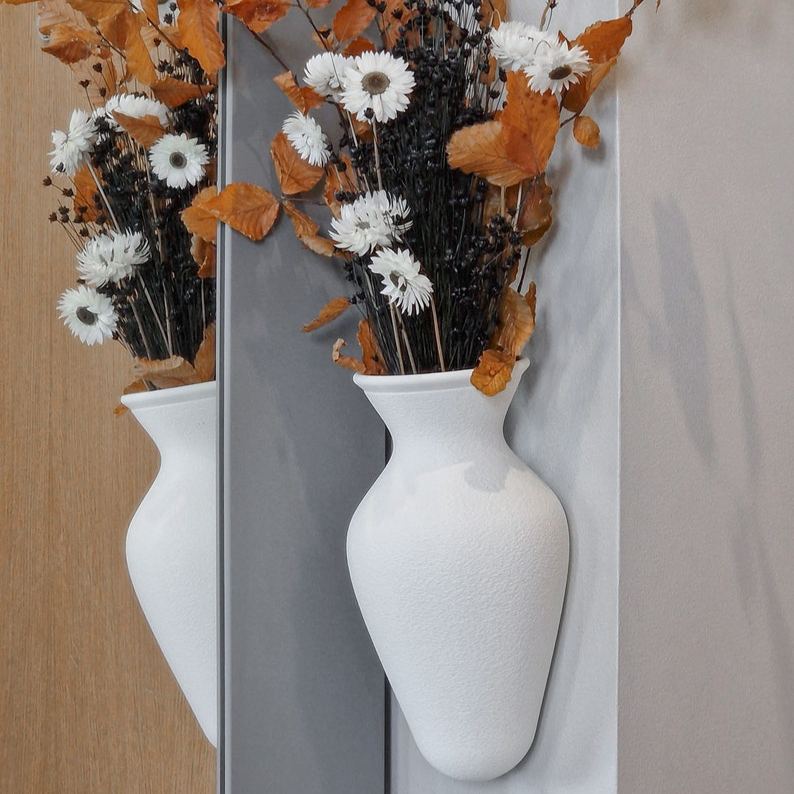 Wall Mount Vase Etruscan Inspired Vintage Cut Flower Display