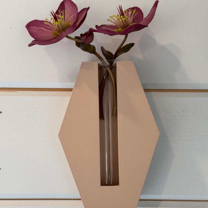 Geometric Wall Planter: 3D Printed Propagation Station with Glass Tube