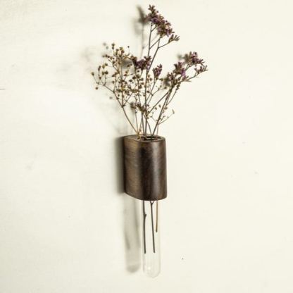 Magnetic Propagation Vase Wood Test Tube Vase Walnut or Oak