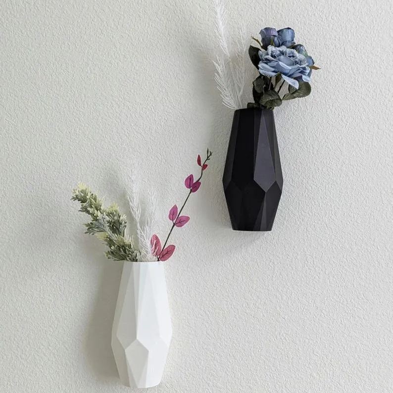 Decorative Modern Wall Mounted Vase for Faux or Dried Flowers