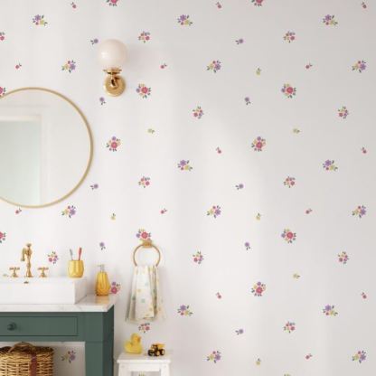 Cassie floral wall sticker, retro style removable flower sticker