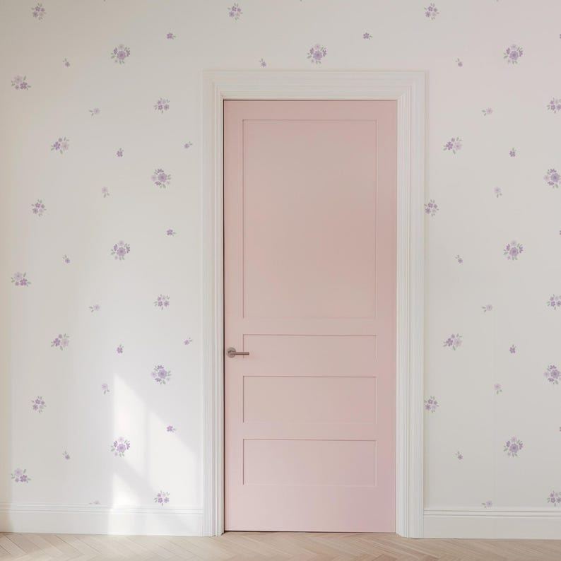 Cassie floral wall sticker, retro style removable flower sticker