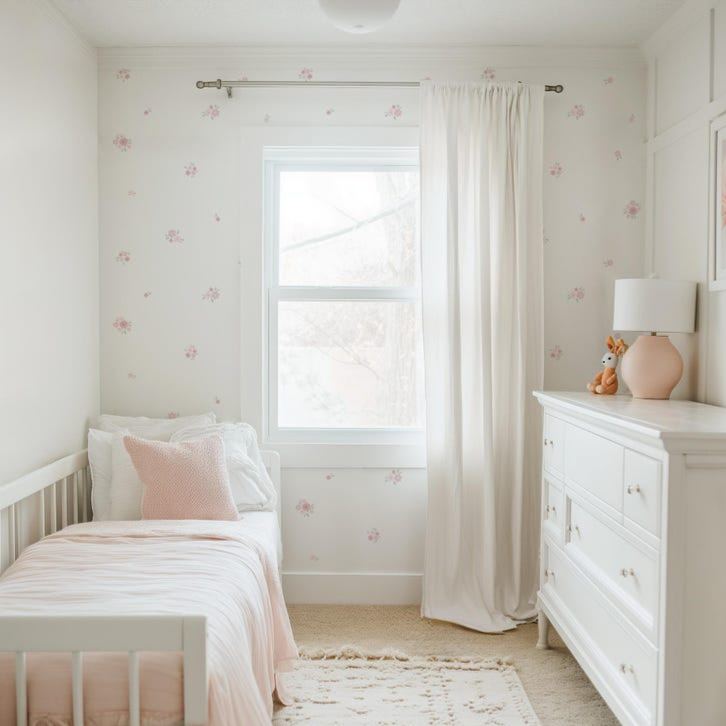 Cassie floral wall sticker, retro style removable flower sticker