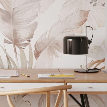 Bohemian-style tropical arched wall sticker, palm leaf pattern decoration