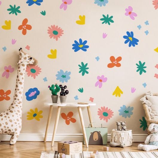 Bohemian-style plant pattern, removable flower sticker