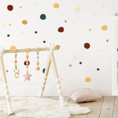 Polka Dot Wall Decals Set, Custom Color Vinyl Dots, Boho Peel and Stick Nursery or Room Decor LF006
