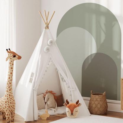 Dusty Green Modern Arch Wall Decal | Peel and Stick Arch Wall Sticker | Removable Self Adhesive Boho Mural | Headboard Sticker