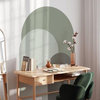 Dusty Green Modern Arch Wall Decal | Peel and Stick Arch Wall Sticker | Removable Self Adhesive Boho Mural | Headboard Sticker
