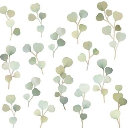 Eucalyptus Branch Wall Decals - Floral Nursery Decor, Leaf Wall Decal, Reusable and Removable Botanical Wall Stickers