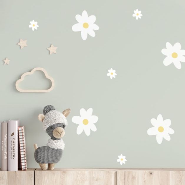 Daisy Wall Stickers, Pink Flower Removable Wall Decoration