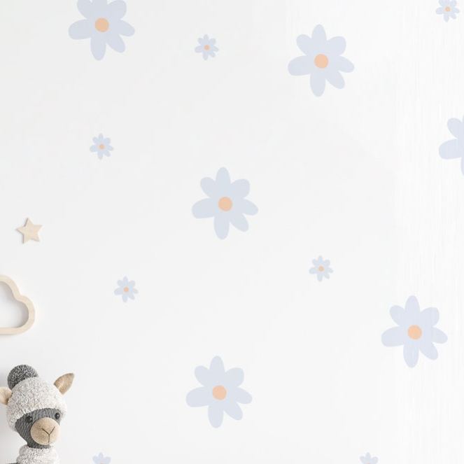 Daisy Wall Stickers, Pink Flower Removable Wall Decoration