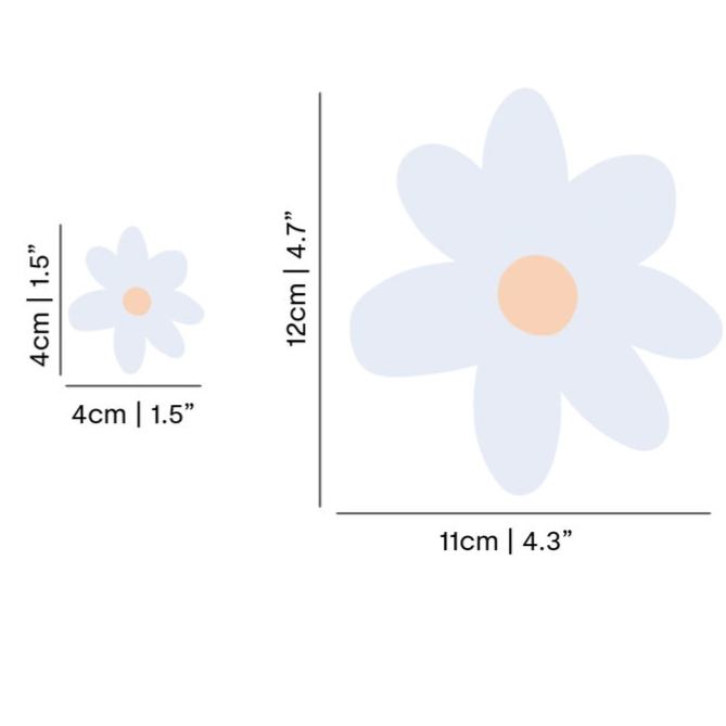 Daisy Wall Stickers, Pink Flower Removable Wall Decoration