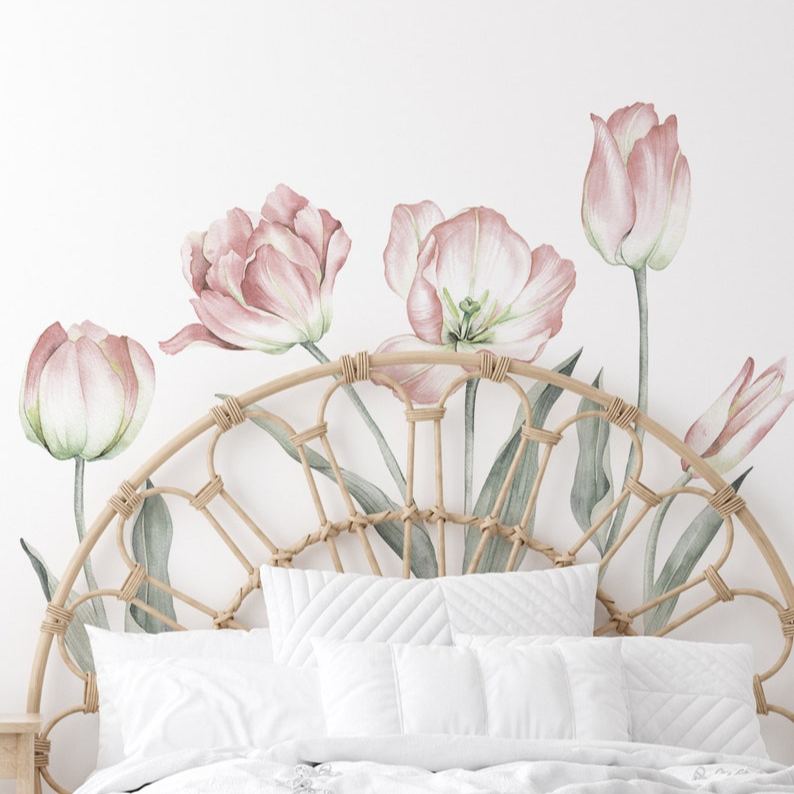 Garden Tulip Wall Stickers, Peel-and-Apply Removable Floral Decoration