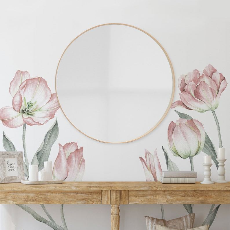 Garden Tulip Wall Stickers, Peel-and-Apply Removable Floral Decoration