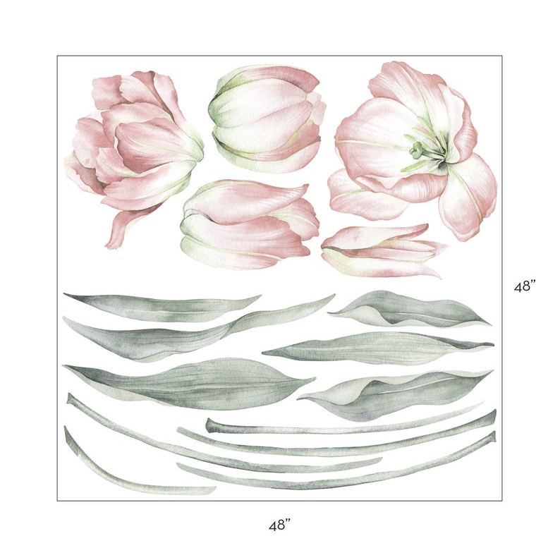 Garden Tulip Wall Stickers, Peel-and-Apply Removable Floral Decoration
