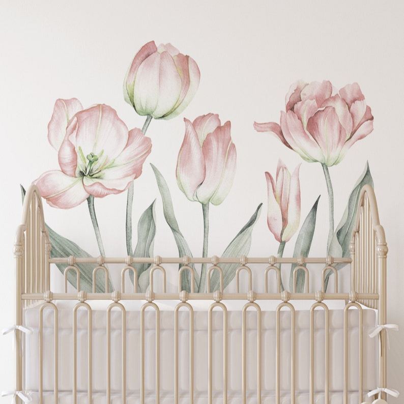 Garden Tulip Wall Stickers, Peel-and-Apply Removable Floral Decoration