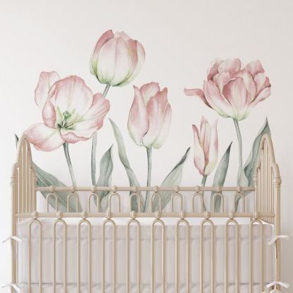 Garden Tulip Wall Stickers, Peel-and-Apply Removable Floral Decoration