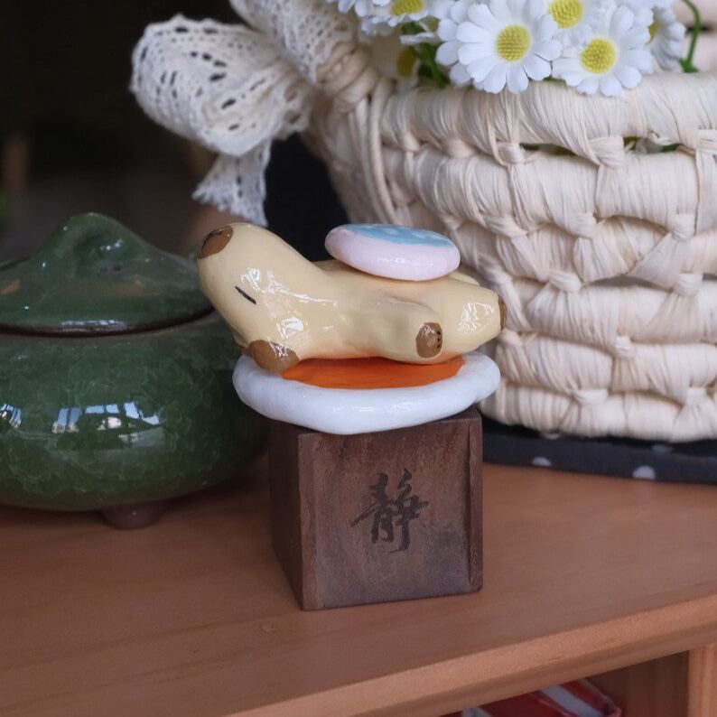 Clay Capybara Figurine Desk Decor