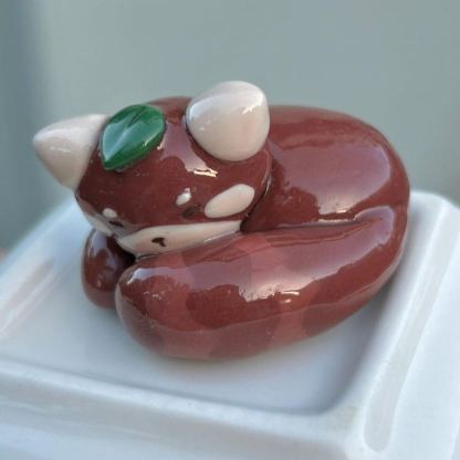 Red Panda Desk Figurine Clay Collectible Sculpture