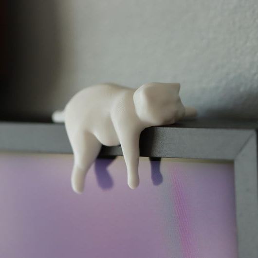 Lazy Cat Monitor Decoration: PLA Desk Companion - Office Gift