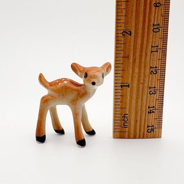 Woodland Charm Mini Ceramic Fawn Figurine Set Deer
