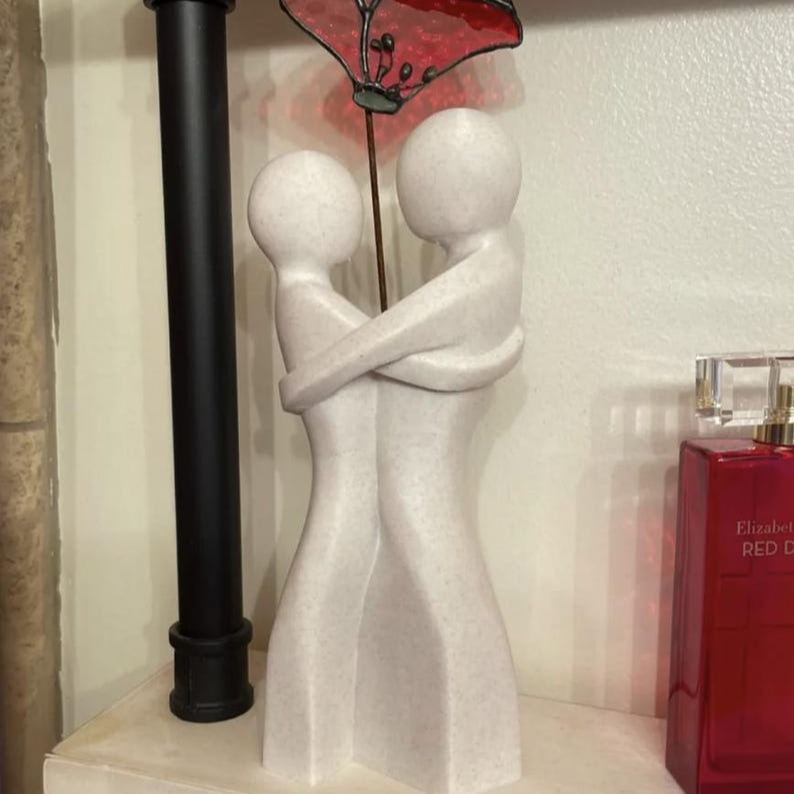 3D Printed Decorative Vase with Embrace Design for Home Decor