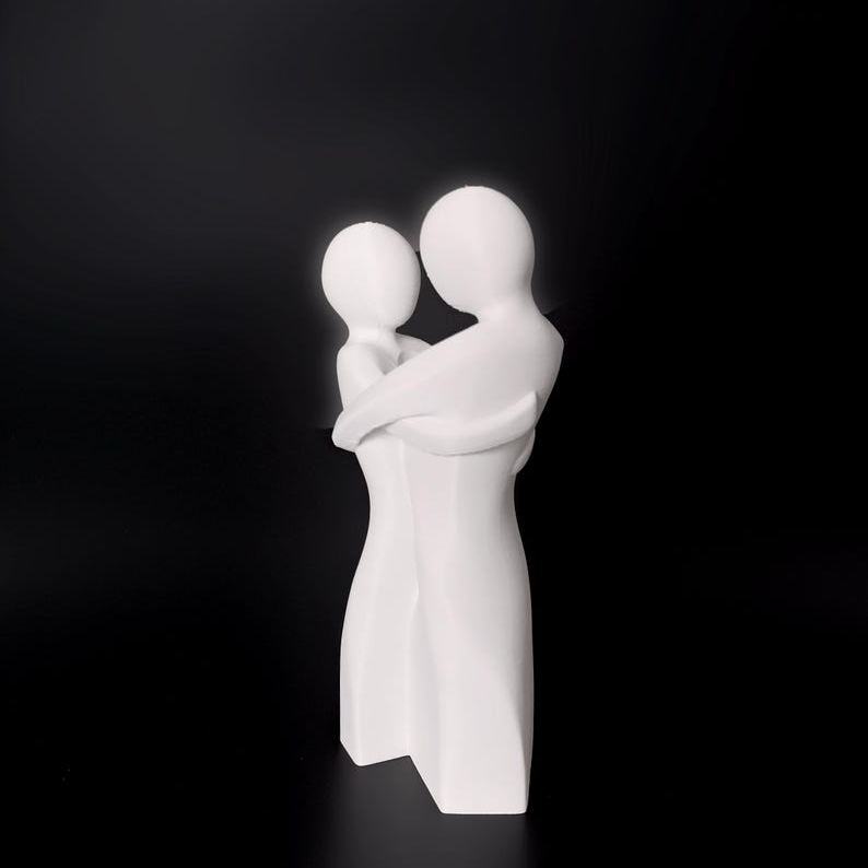 3D Printed Decorative Vase with Embrace Design for Home Decor