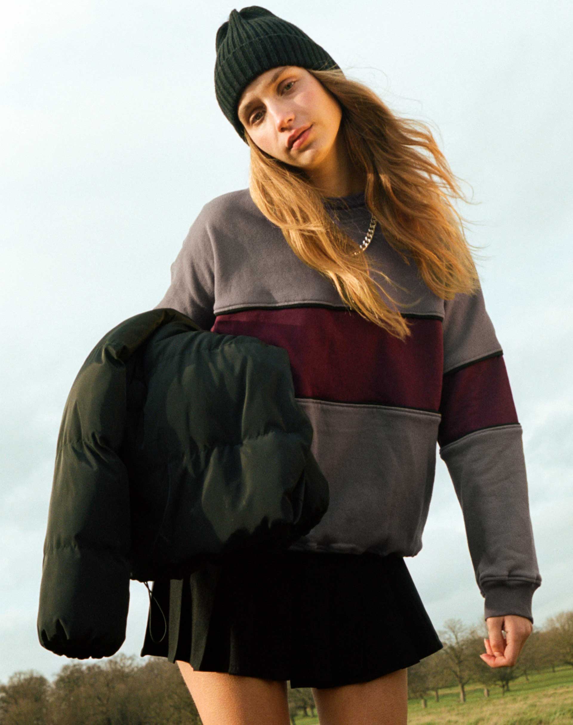 Samara Sweatshirt in Cloudburst Oxblood Black-Nico Sky