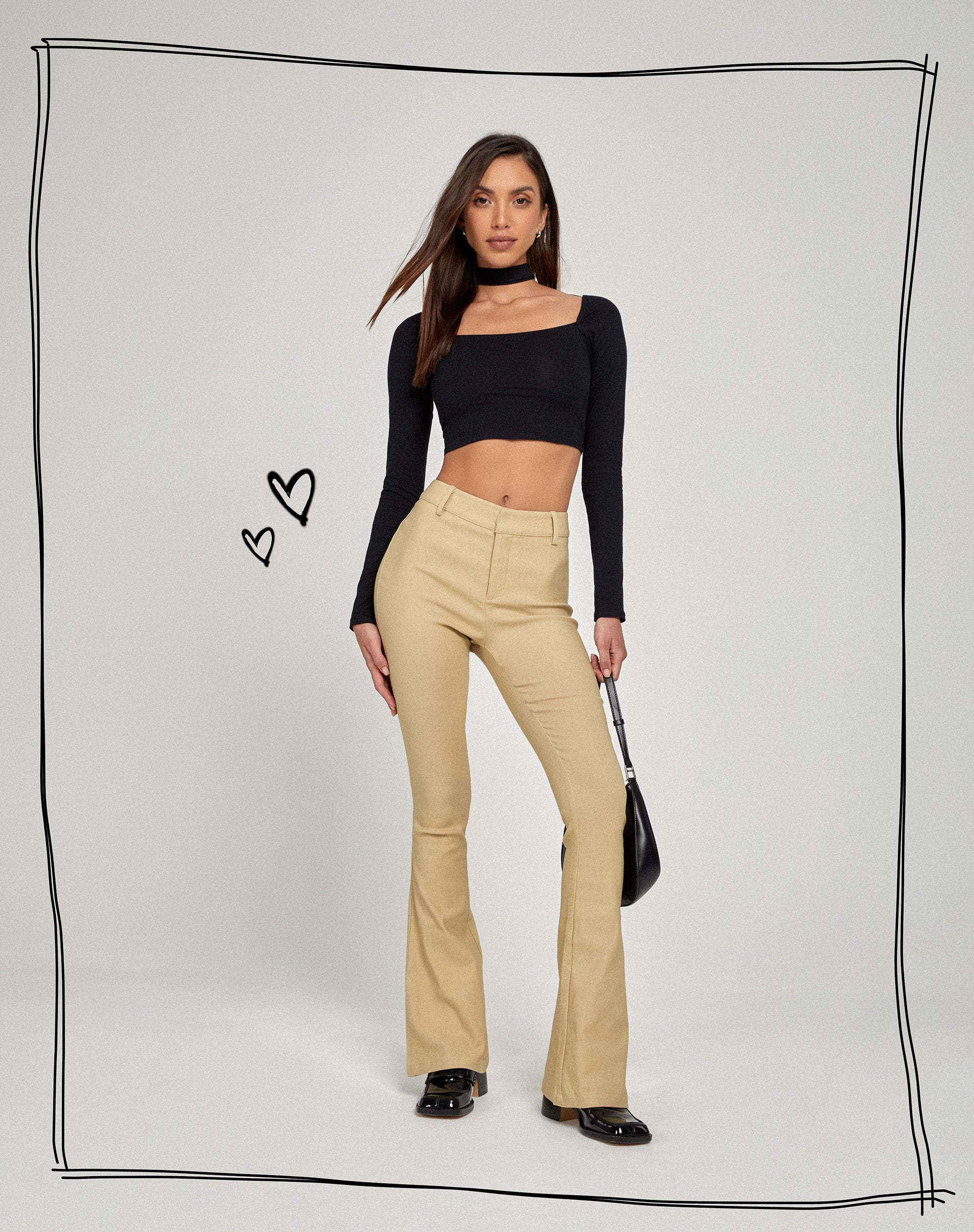 Jopanka Flare Trouser in Tailoring Ecru-Nico Sky