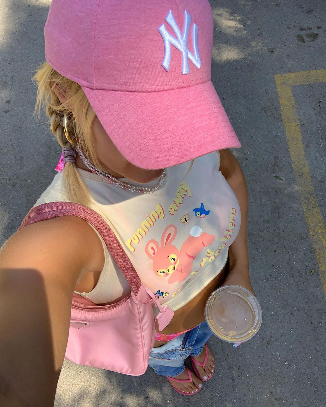 Gimon Crop Top in Buttercream Running Away-Nico Sky