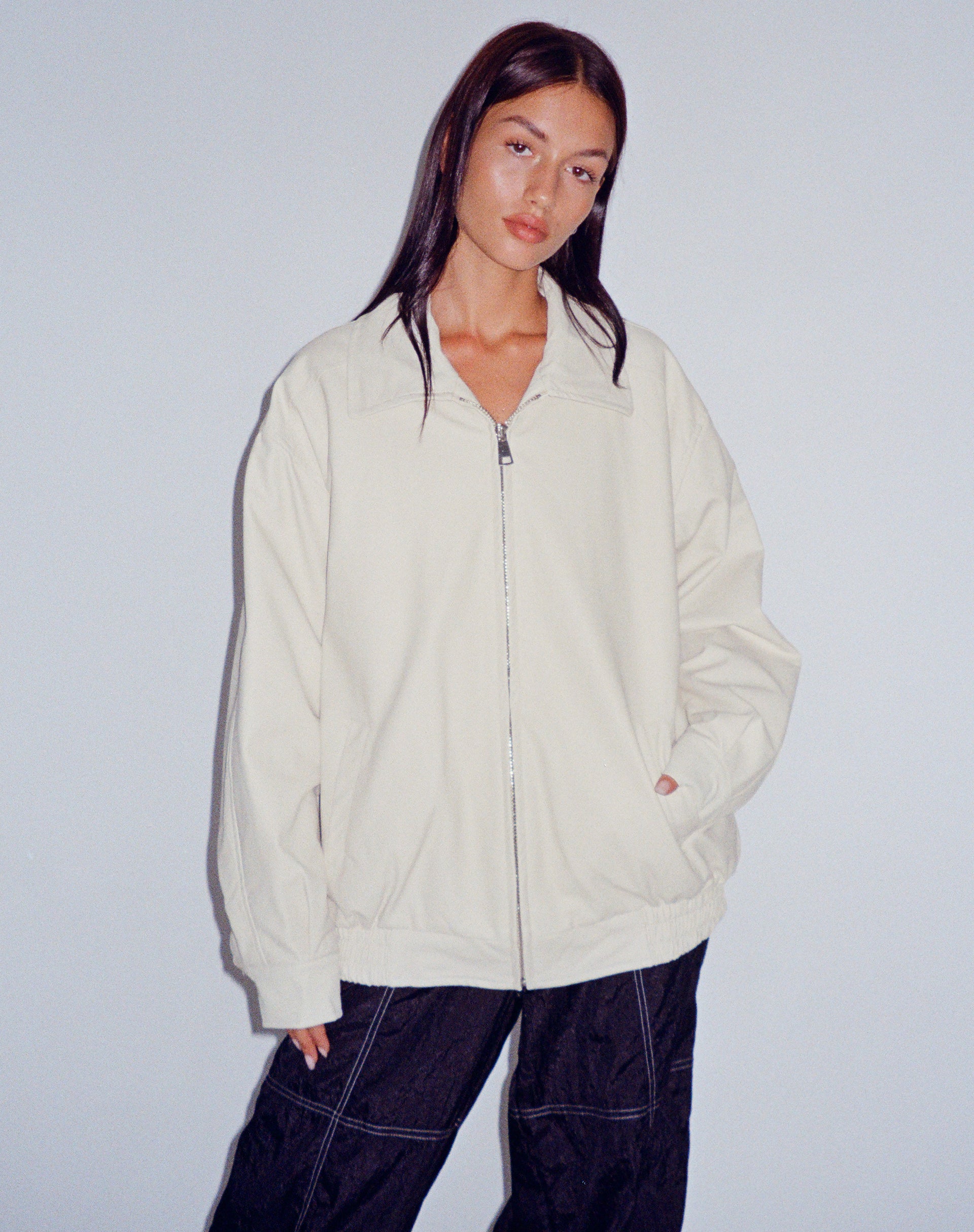 Cavita Jacket in PU Cream-Nico Sky