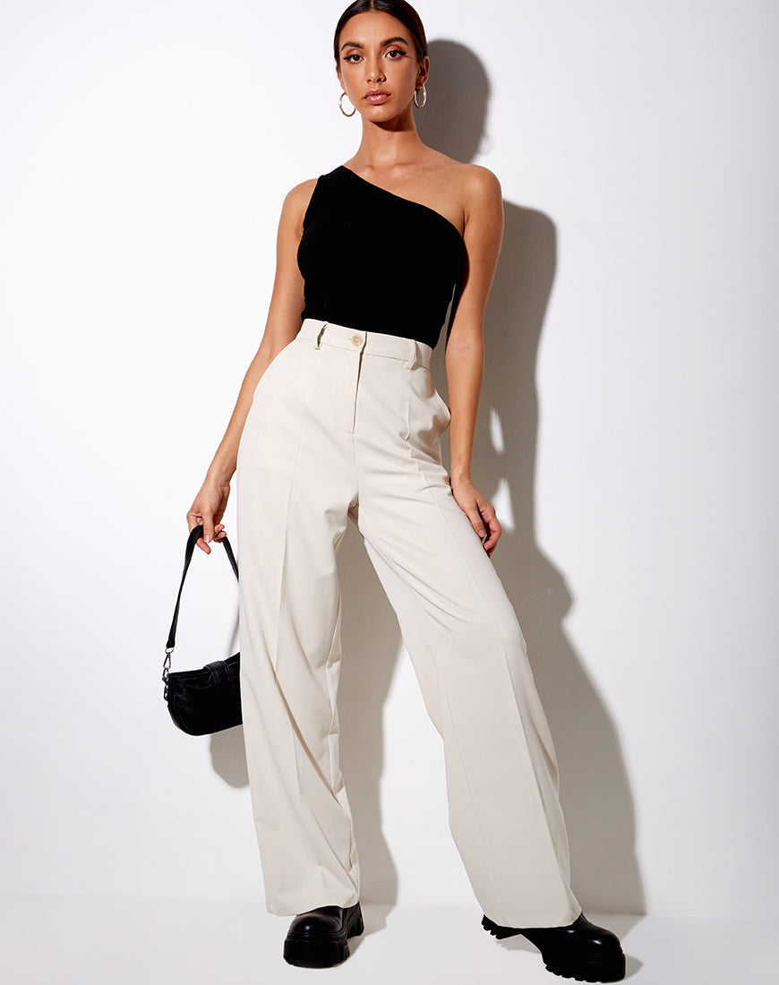 Abba Trouser in Cream-Nico Sky
