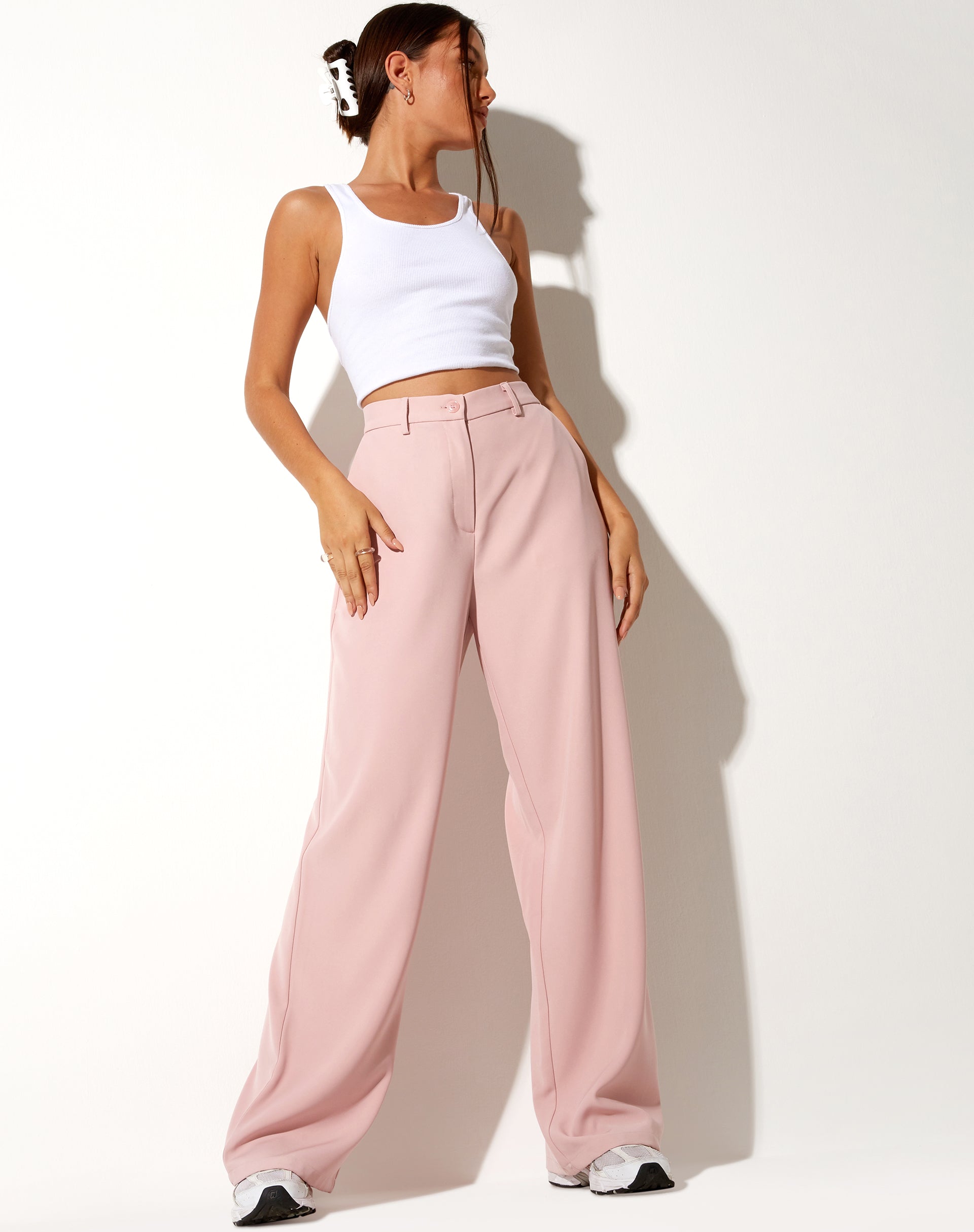Abba Trouser in Soft Pink-Nico Sky