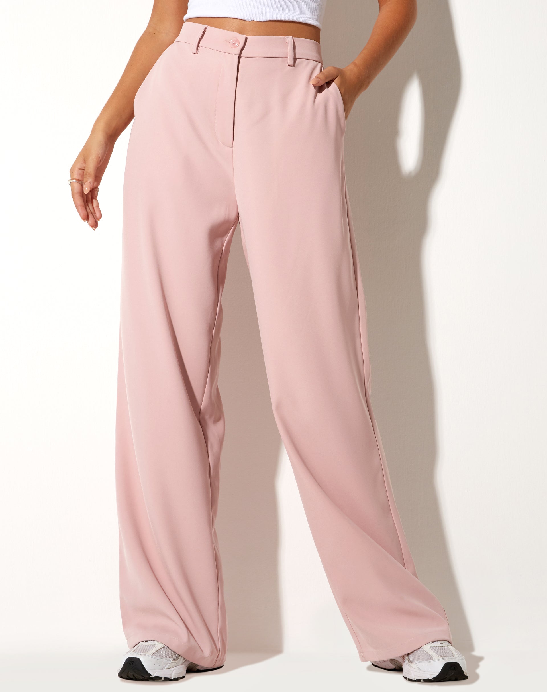 Abba Trouser in Soft Pink-Nico Sky